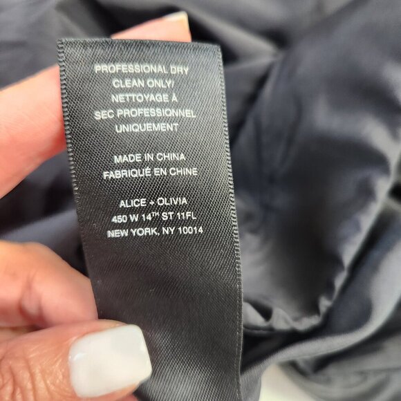 Alice & Olivia Needman Black Checkered Mock Neck A-Line Dress  Size 0 - Picture 10 of 14